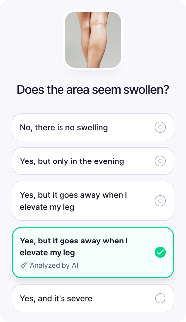 The AI confirmation state — a green tick and a plain-language reading of the scan