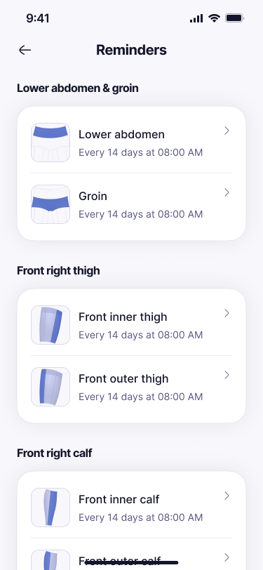 Reminder management — every reminder in one list